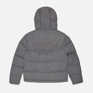 Trapstar Decoded Hooded Quilted Jacket Gray 5
