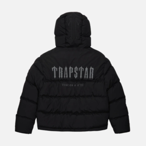 Trapstar Decoded Quilted Jacket With Hood Black 5