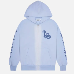 Trapstar Script Spray Hoodie Blue 2